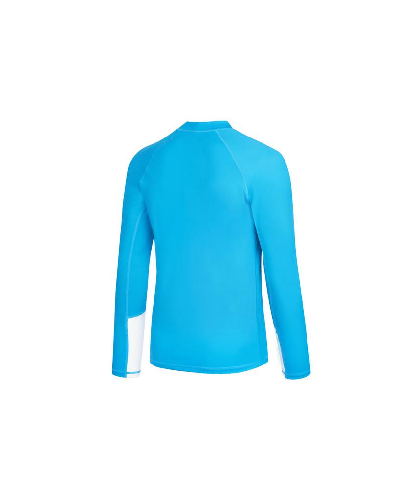 Lenomasuyeongbog Men'S Point Zip-Up Rash Guard Aqua Blue Rn-Ts2E503-Ab