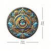 Mystic Eye of Providence Metal Tin Sign 8x8 Inch Vintage Round Wall Art BOHO Rustic Home Decor Hanging
