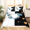 Svart og hvitt dynetrekksett King og Queen sengetøy for par Romantiske Valentinsdagsgaver Polyester dynetrekk