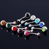 10 Pcs 14g Crystal Belly Button Glitter Gem Prong Stainless Steel Navel