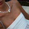 Yori Natural Baroque Freshwater Pearl Clavicle Necklace Vacation Beach Stainless Steel Charm Jewelry Trendy