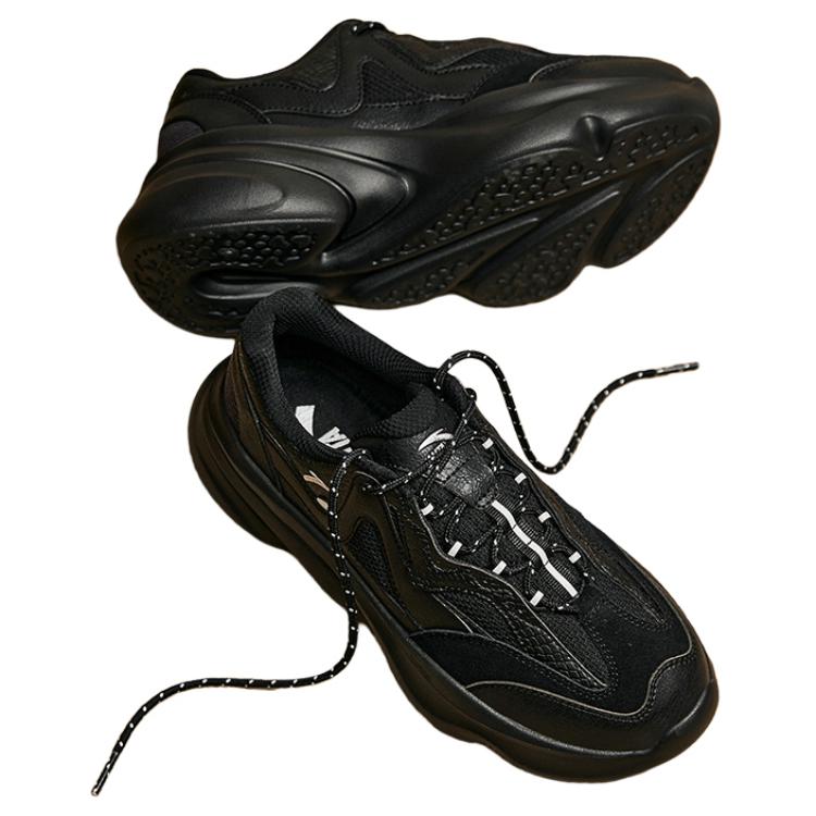 New Anta Anti Slip Wear Resistant Low Top Chunky Sneakers Women's Black 922348888-6