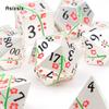 7 Pcs Silver Flower Metal Dice Solid Metal Polyhedral Dice Set Suitable for Role-Playing RPG Board Game Card Game