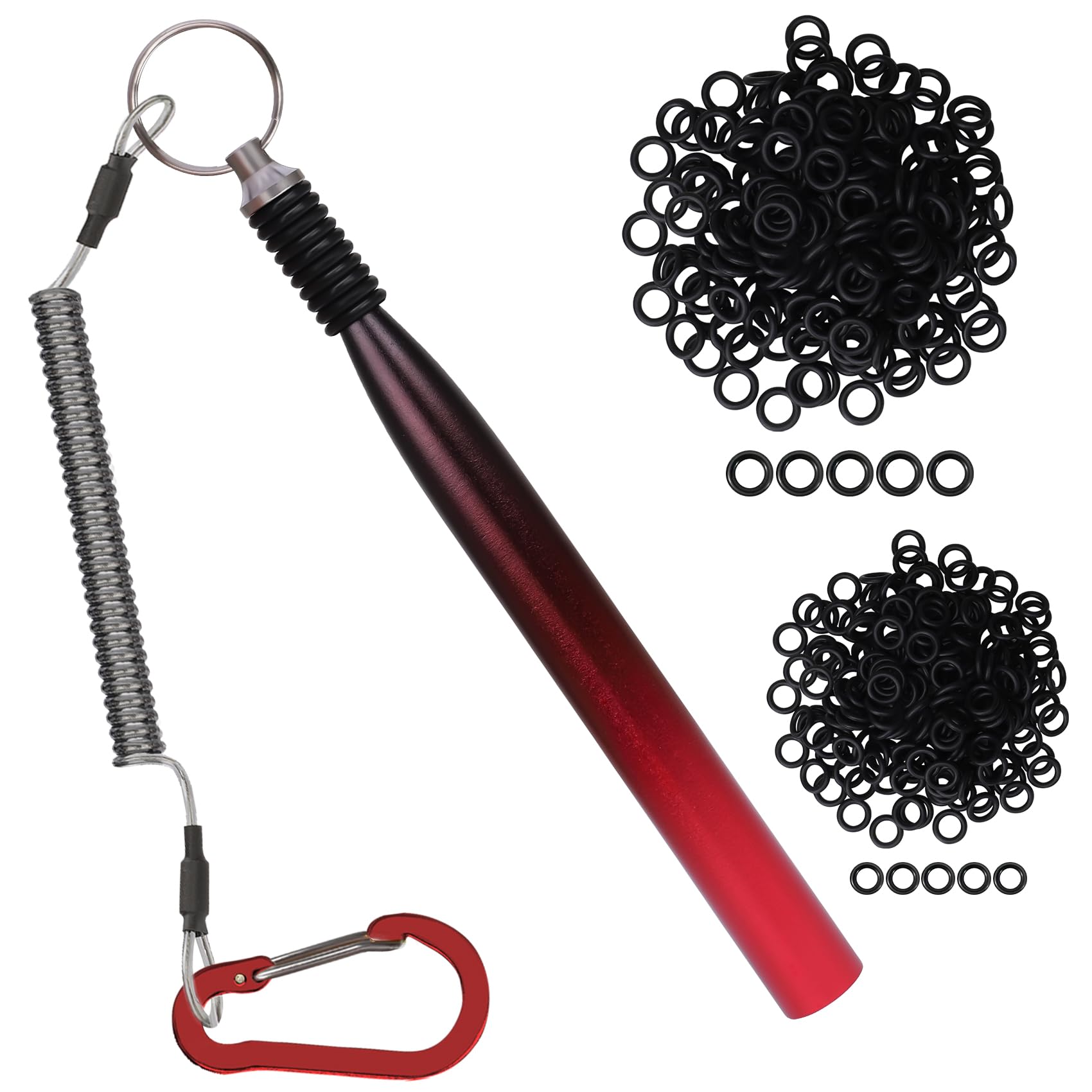 

TRUSCEND Fishing Wacky Rig Tool with 210 Replacement for Fishing Worm Stick Ned Finesse Rigging Style Bass Red O-Rings Pliers, Baits, Kit, Fishing,