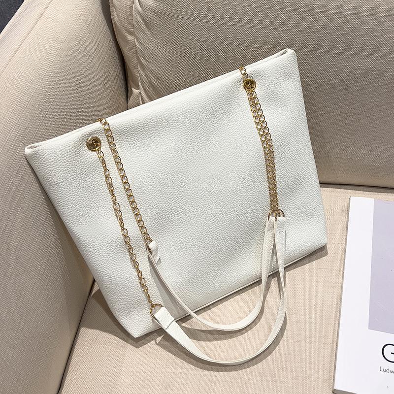 Lychee Pattern Medium Tote Bag Simple and Versatile Shoulder Bag Korean Women's Shopping Bag
