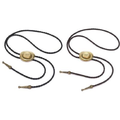 Bolo Tie Braided Rope 3D Cowboy Hat Western Necklace Costume Accessory for Men