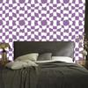 Wallpaper Casual Checkerboard Purple and White for Living Room and Bedroom 50x1000