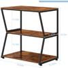3-Tier Rustic Media Stand | Corner AV Cabinet W/ Storage Shelves | for Stereo/Game Consoles/DVD/Record Player | Brown