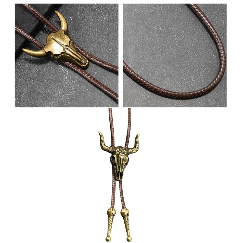 Multifunctional Cow Motif PU Leather Necklace Practical Alloy Detailing Unisex Stylish Jewelry For Daily Wear