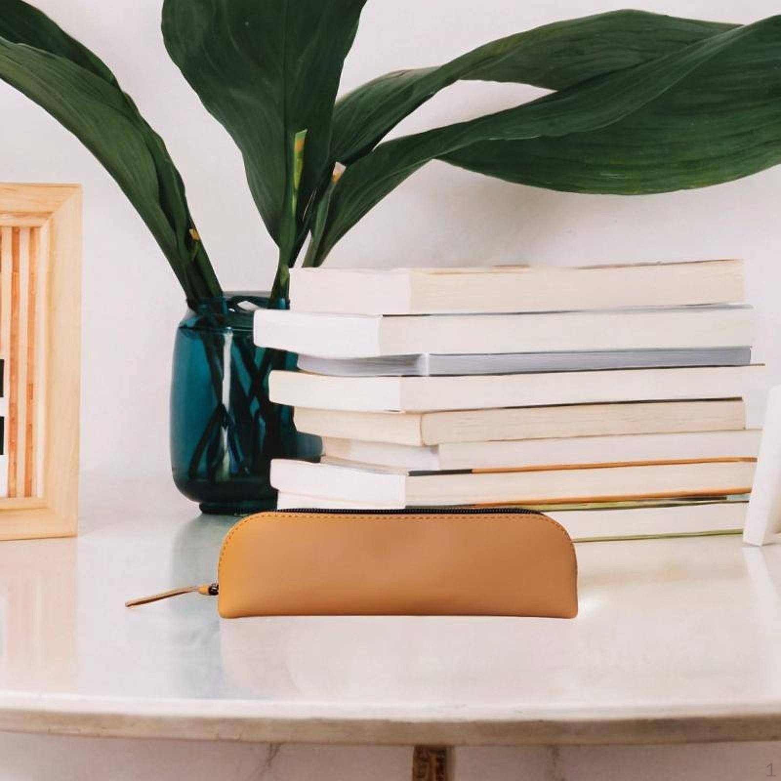 

Кожаный пенал, сумка для ручек ручной работы с застежкой-молнией, переносной держатель для канцелярских принадлежностей для мужчин и Khaki