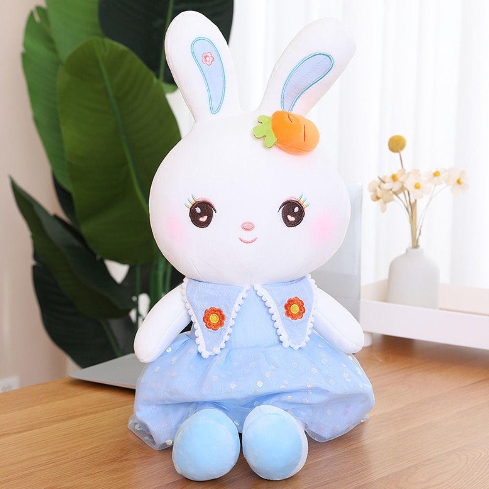 Short Plush Rabbit Plush Toy Soft Material Plush Toy Cute Cartoon Bunny Sleeping Doll  Girls Doll