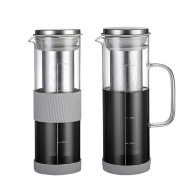 קנקן זכוכית בורוסיליקט אלגנטי לקפה Cold Brew מכונת קפה Cold Brew פרקטית עם מיצוי טעמים