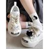 Original black and white open smile ugly cute big head shoes women's niche design casual shoes student party versatile skateboard shoes
