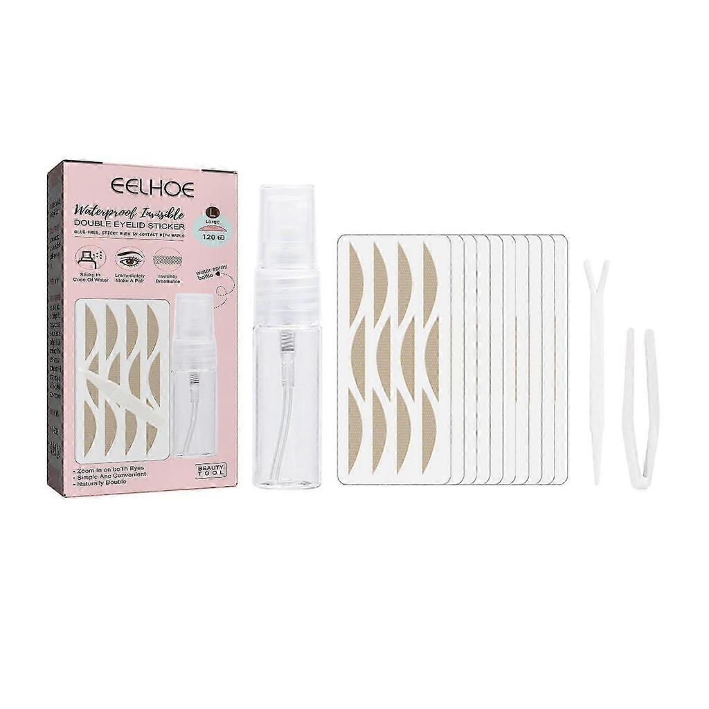 EELHOE Lace Seamless Double Eyelid Patch, Natural Seamless Non Adhesive Lace Double Eyelid Patch