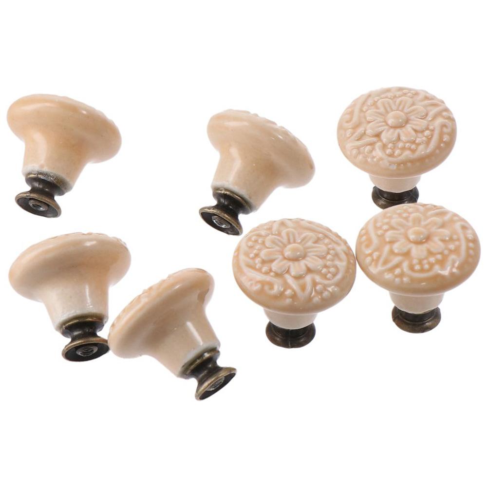 

10 шт. круглые дверные ручки для гардероба, керамические одинарные ручки для шкафа, комода, шкафа