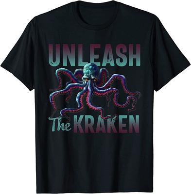 Kraken Sea Monster Vintage Unleash The Kraken Giant Kraken Unisex T-Shirt