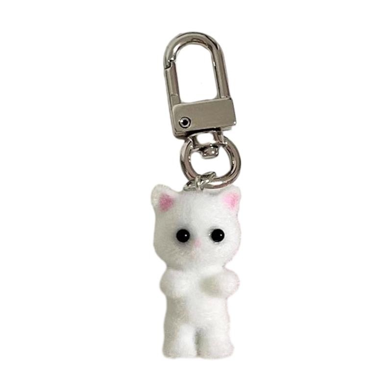 Charming 3D Cartoon Cat/Bear Keychain Cute Animal Bag Decoration for Women Girls Stylish Keychain for Car Keys and Bags