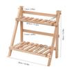 Wooden Desktop Organizer Shelf Trapezoidal Double-Layer Storage Rack Multifunctional Collapsible Desk Organizer for Home Decor