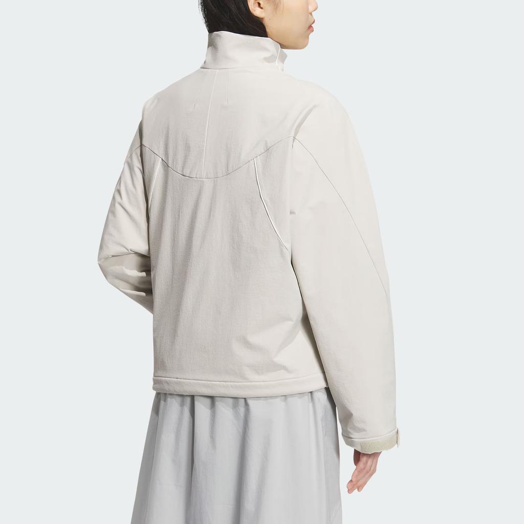 Adidas Fustl Wv Jacket Casual Loose Stand Collar Long Sleeve Jacket Women Jacket Miracle-Bauxite-Brown Bright-White JY8061