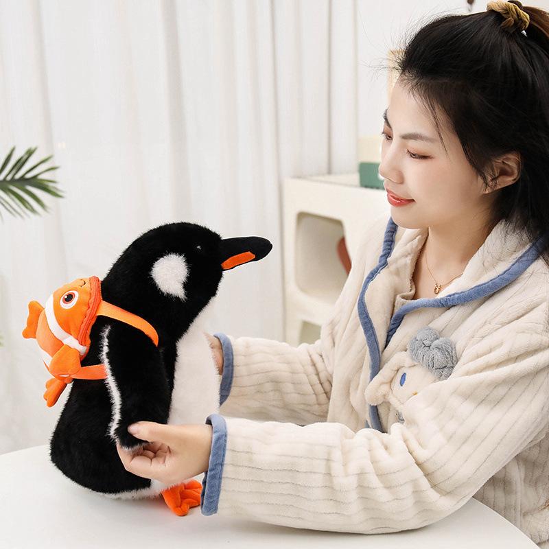 Backpack Penguin Plush Toy Doll Simulation Penguin Doll Bag Sleeping Pillow Doll Birthday Gift