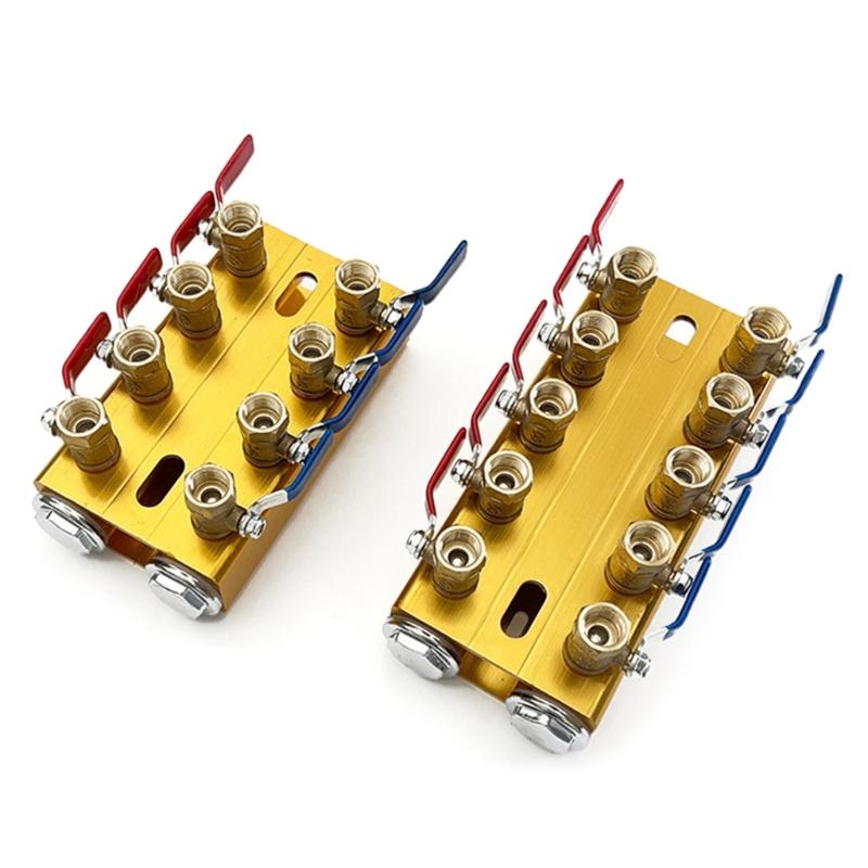 Multiports Water Manifold Aluminum Water Flows Controller 4/5/6/8In 4/5/6/8Out Handle For Injection Molding Equipment