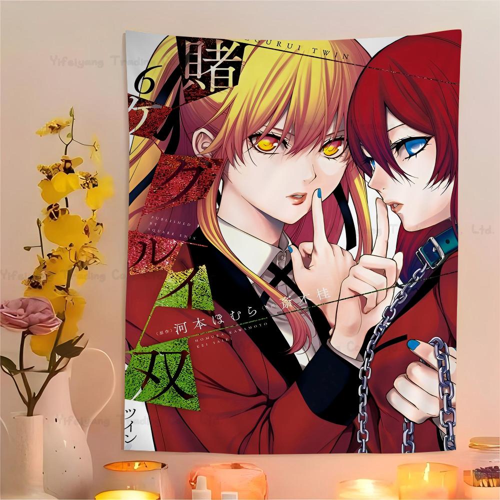 Kakegurui Jabami Yumeko Chart Tapestry Art Science Fiction Room Home Decor Cheap Hippie Wall Hanging