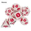 7 Pcs White Red Lotus Flower  Metal Dice Solid Metal Polyhedral Dice Set Suitable for Role-Playing RPG  Board Game Card Game