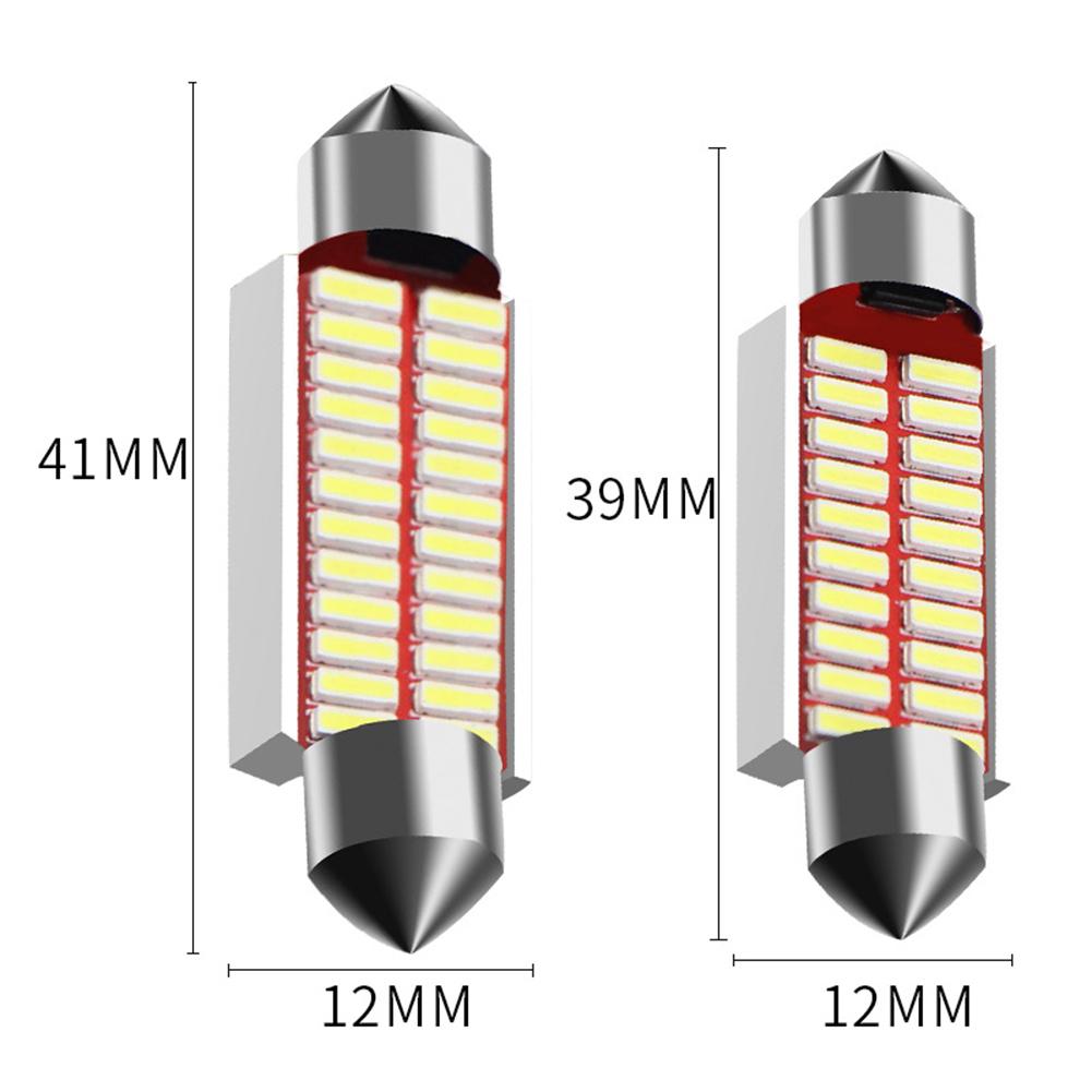 2pcs 36mm 4014 LED Car Inteiror Bulb License Plate Light 12V 3W Car Dome Light Color temperature: 6000K