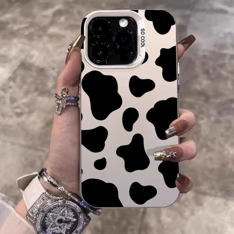 Black Leopard Print Electroplate Phone Case For Samsung Galaxy S25 Ultra S24 Plus S23 FE S22 S21 A16 A23 A26 A34 A55 A56 Cover