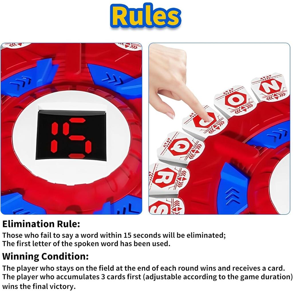 24-Key Crazy Alphabet Board Game 36 Cards 144 Categories Fast Rhythm Word Game 3D Early Learning Fast-Paced Board Game Party