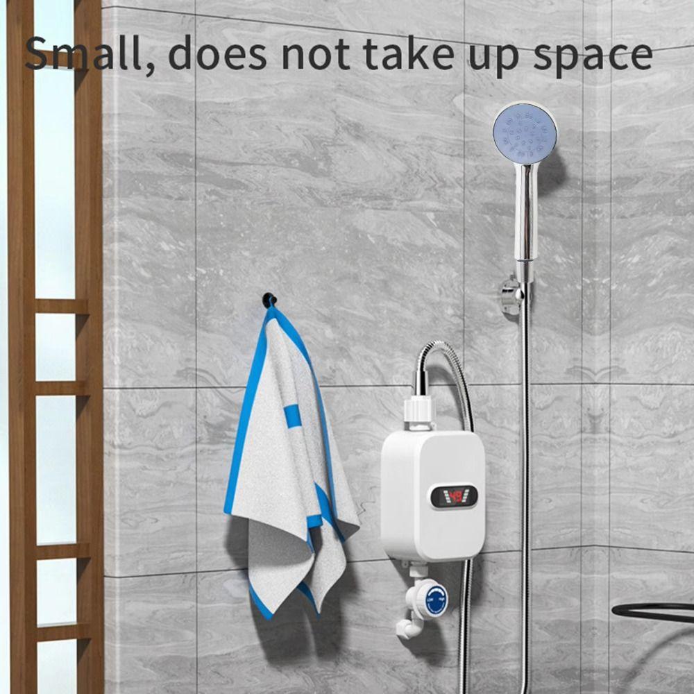 LCD Temperature Display Instant Electric Water Heater Waterproof Quick Heating Instant Hot Water Heater 3500 W Power