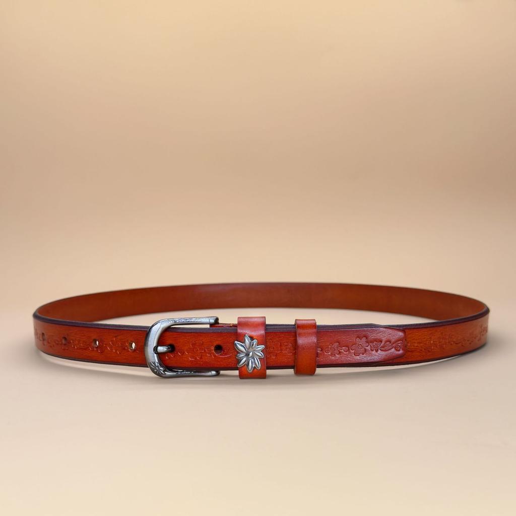 Women's Leather Belt Versatile Belt Fine Decorative Fashion Pin Buckle Belt