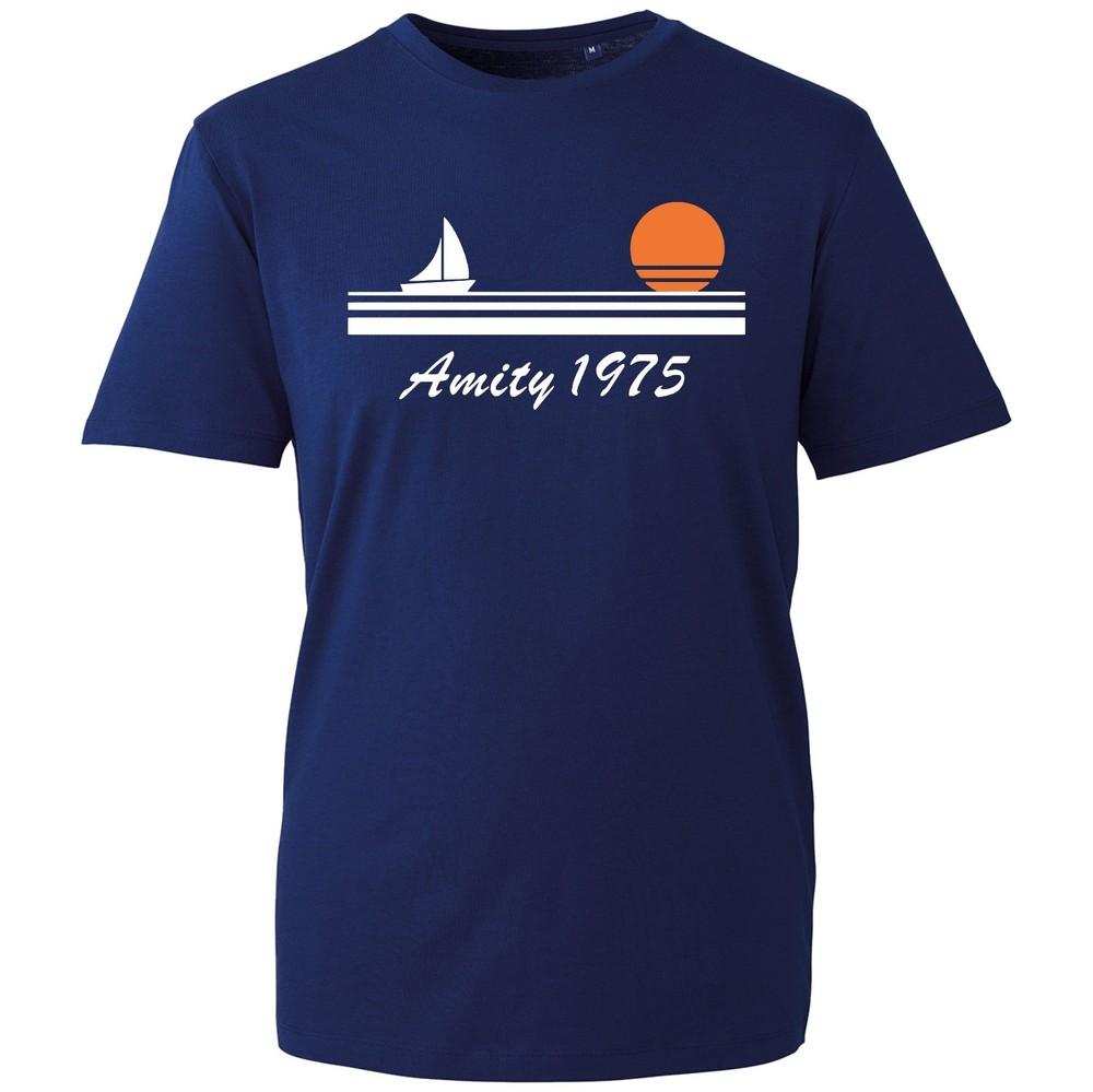 Amity 1975 TShirt Unisexs Retro Island 90s Theme Design Printed 100 Cotton Tee S