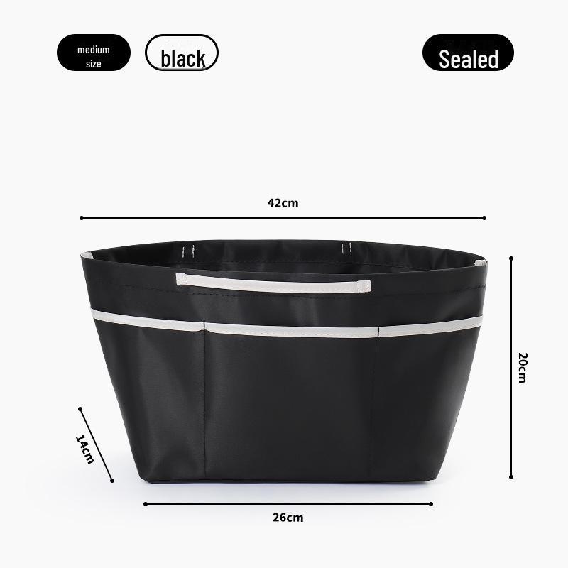 Dragon Inlay Nylon Tote Bag with Built-In Organizer and Multiple Pockets for Cosmetics