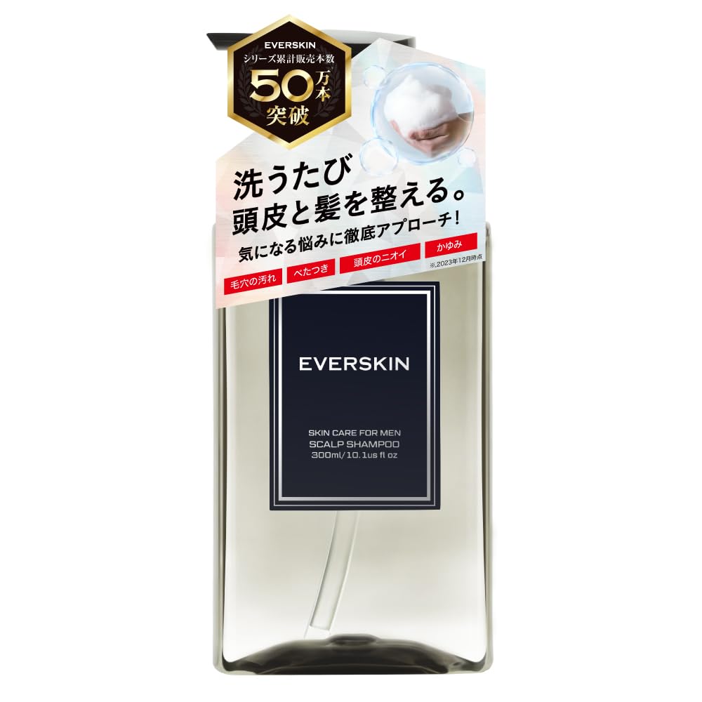 EVERSKIN Rich Foam Scalp Shampoo for Amino Acid Fragrance Made In Japan Men, Shampoo, Treatment, Shampoo, Organic, Silicone-Free, Gift, 300ml,