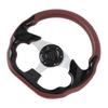 13in Car Steering Wheel PU Sporty Look Enhanced Grip Race Style Steering Wheel for 6 Hole Steering Wheel Hub Adapter