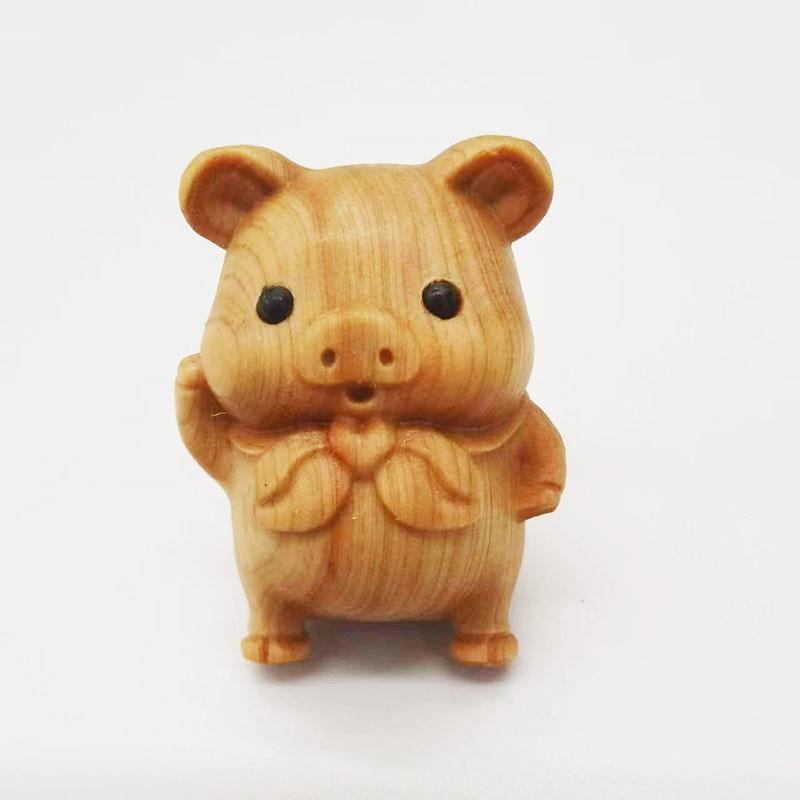 Mini Holz 12 Tierkreiszeichen Drache Affe Küken Ochse Tiger Hase Schlange Maus Tiere Figur 1,96" Büro Wohnkultur Geburtstagsgeschenk