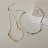 Niche Design Sense Irregular Metal Pearl Necklace Female Retro Elegant Personality Fashion Versatile Neck Chain Collarbone Chain