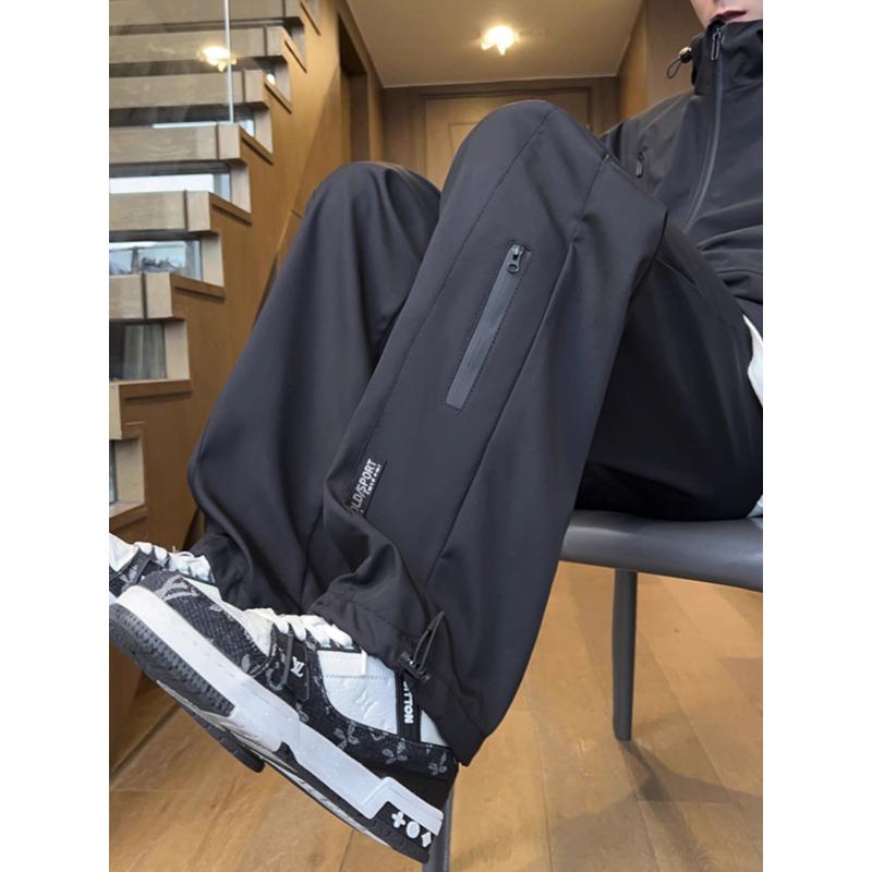 

Брюки карго мужские новые весенне-летние тонкие свободные прямые повседневные спортивные брюки-карго 4XL чёрный