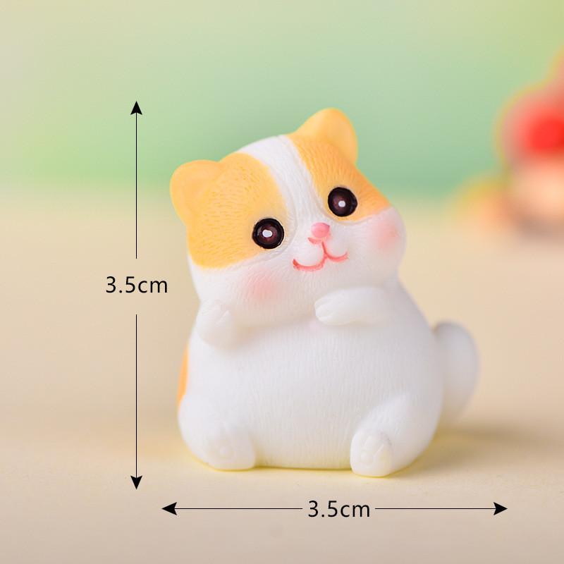 Entzückende getigerte Katze aus Harz für DIY Miniaturgartendekoration