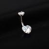 Stainless Steel Body Jewelry Crystal Belly Piercing Trendy Heart Navel Button Piercing  Party
