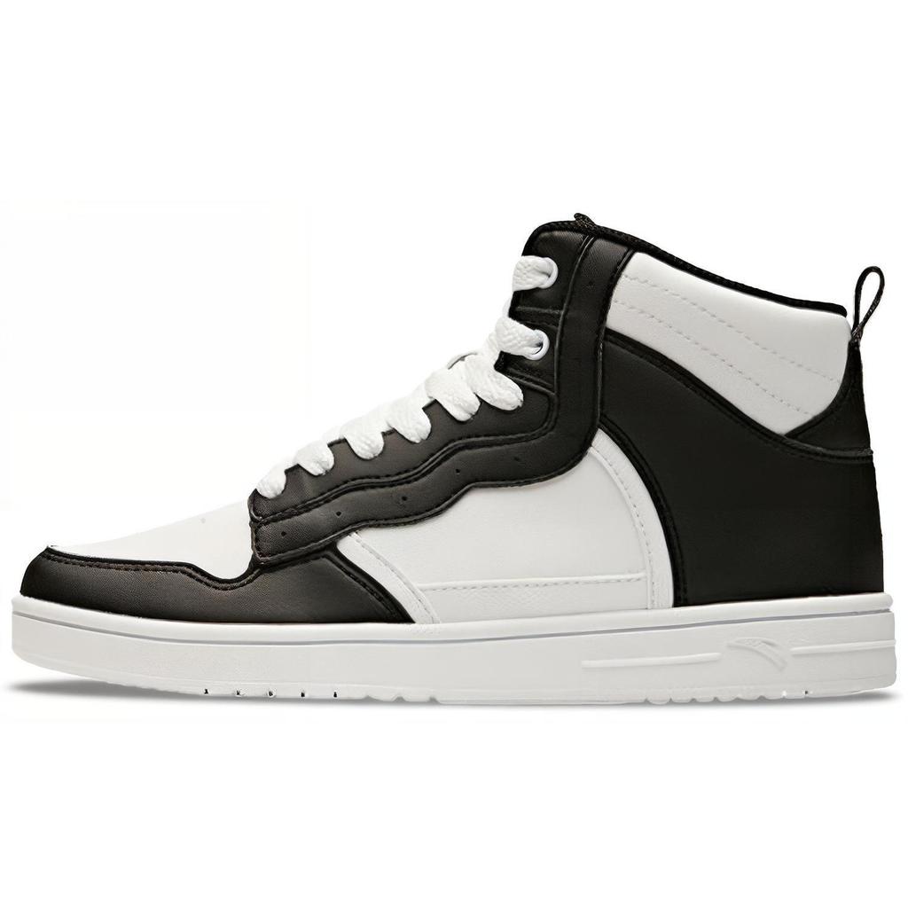 Anta Life Collection Synthetic Leather Slip Resistant Cushioning High top Skateboard Shoes Women's White Black 92948088-6