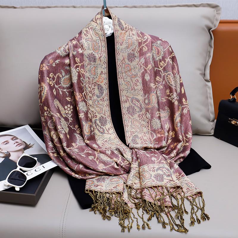 Foulard Paisley Imprime Design Hijabs Pour Femme Cachemire Pashmina Chale Dame Enveloppement Chaud Hiver Foulards Femme