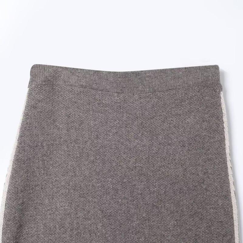 European Autumn Women's Color Block Knit Sweater 2025