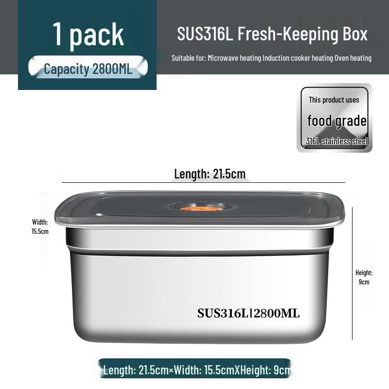 ZISIZ 316 Stainless Steel Food Storage Container