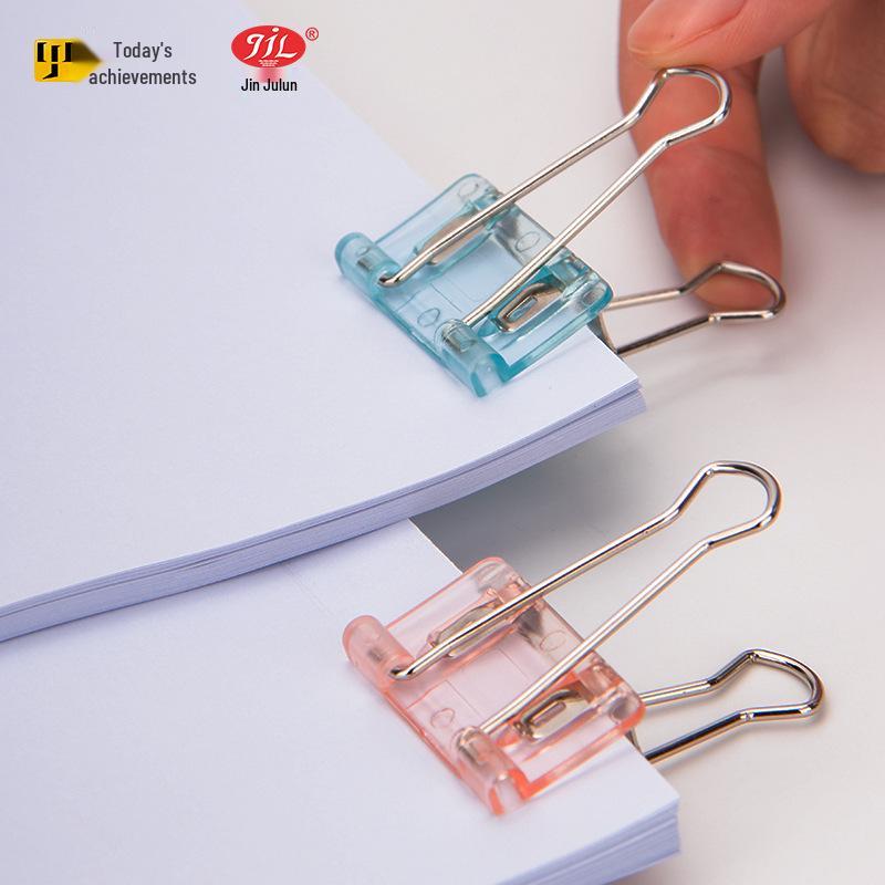 Creative Morandi Transparent Long Tail Swallowtail Plastic Office Clips for Document Storage