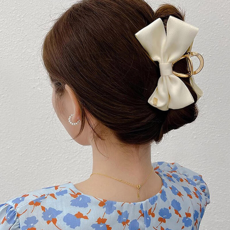 Lori Wang Ribbon Updo Half-up Long Hair Hair Clip black