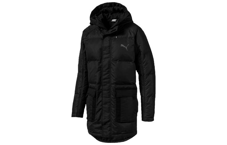 PUMA Down Jackets Men s Black Hooded Moderate Quilted Down Jacket 580874-01 S