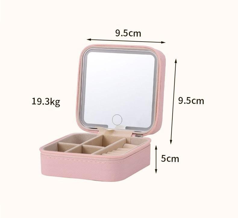Custom Vanity Cosmetics Case Storage Bag Travel Organizer Light up Makeup Box With Led Light Mirror