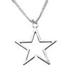 Retro Silver Hollow Star Pendant Necklace